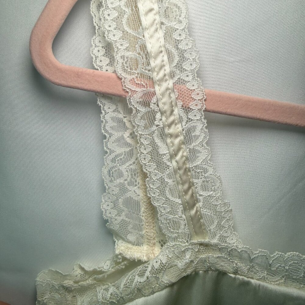 Haute Satin Lace Trim Camisole Lingerie Crop Top – Ivory - Picture 7 of 7